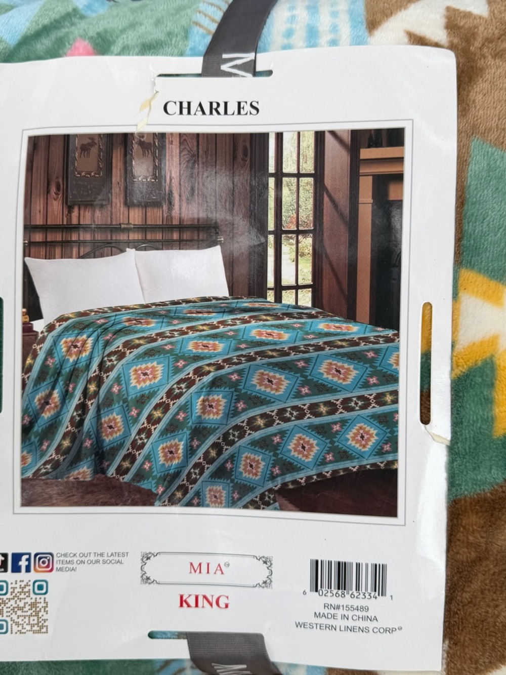 Charlies Teal Southwestern Geometric Comforter